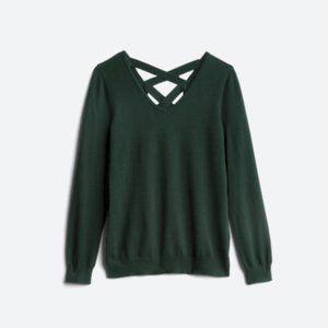 Stitch Fix - Love Ellie Mia Back Detail Sweater - XL - Dark Green